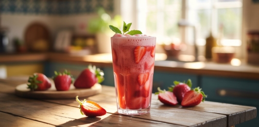 VITAMINA DE MORANGO CREMOSA – RECEITA FÁCIL