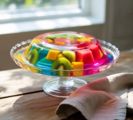 GELATINA COLORIDA COM MOUSSE DE NINHO